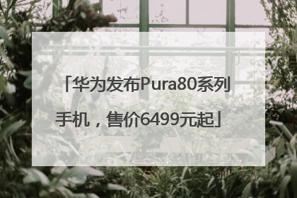华为发布Pura80系列手机，售价6499元起