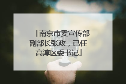 南京市委宣传部副部长张政，已任高淳区委书记
