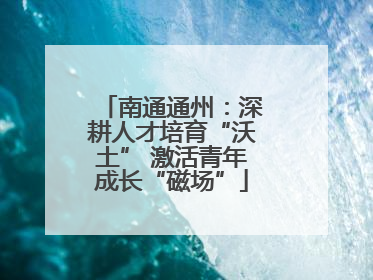 南通通州：深耕人才培育“沃土” 激活青年成长“磁场”