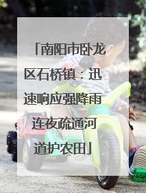 南阳市卧龙区石桥镇：迅速响应强降雨 连夜疏通河道护农田