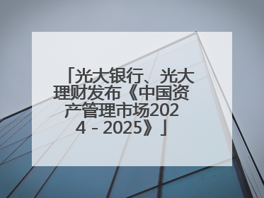 光大银行、光大理财发布《中国资产管理市场2024－2025》