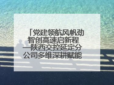 党建领航风帆劲 智创高速启新程—陕西交控延定分公司多维深耕赋能运营管理新跨越