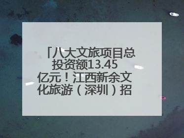 八大文旅项目总投资额13.45亿元！江西新余文化旅游（深圳）招商推介会举行