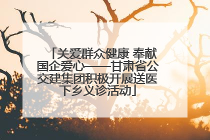 关爱群众健康 奉献国企爱心——甘肃省公交建集团积极开展送医下乡义诊活动