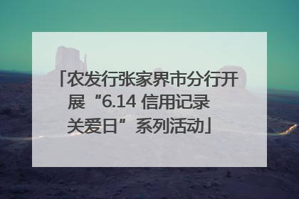 农发行张家界市分行开展“6.14 信用记录关爱日”系列活动