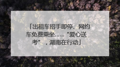 出租车招手即停、网约车免费乘坐……“爱心送考”，湖南在行动