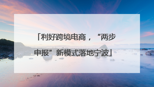 利好跨境电商，“两步申报”新模式落地宁波