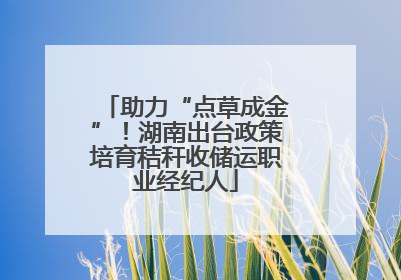 助力“点草成金”!湖南出台政策培育秸秆收储运职业经纪人