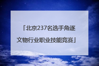 北京237名选手角逐文物行业职业技能竞赛