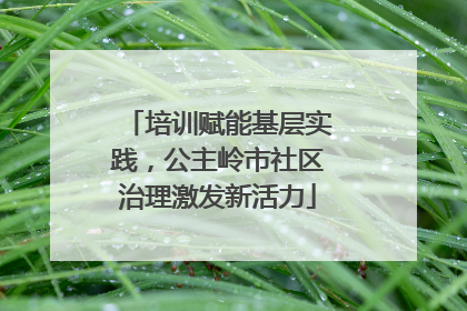 培训赋能基层实践，公主岭市社区治理激发新活力