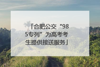 合肥公交“985专列”为高考考生提供接送服务