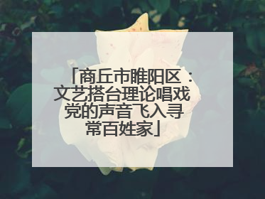 商丘市睢阳区：文艺搭台理论唱戏 党的声音飞入寻常百姓家