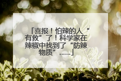喜报！怕辣的人“有救”了！科学家在辣椒中找到了“防辣物质”……