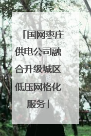 国网枣庄供电公司融合升级城区低压网格化服务