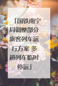 国铁南宁局调整部分旅客列车运行方案 多趟列车临时停运