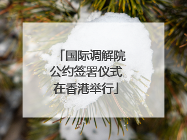 国际调解院公约签署仪式在香港举行