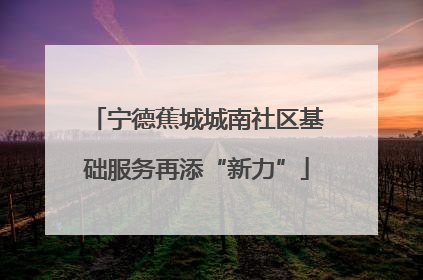 宁德蕉城城南社区基础服务再添“新力”