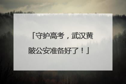 守护高考，武汉黄陂公安准备好了！