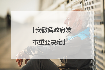 安徽省政府发布重要决定