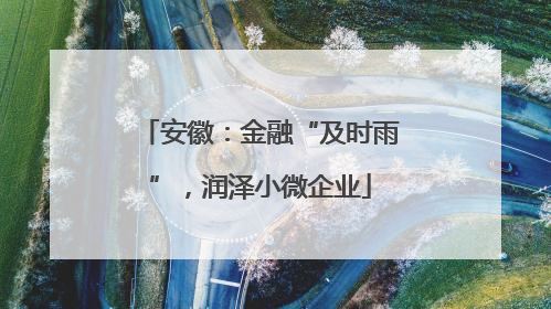 安徽：金融“及时雨”，润泽小微企业
