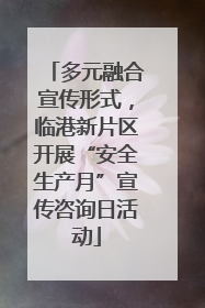 多元融合宣传形式，临港新片区开展“安全生产月”宣传咨询日活动