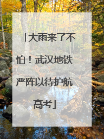 大雨来了不怕！武汉地铁严阵以待护航高考
