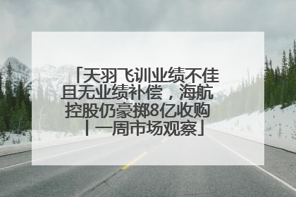 天羽飞训业绩不佳且无业绩补偿，海航控股仍豪掷8亿收购丨一周市场观察