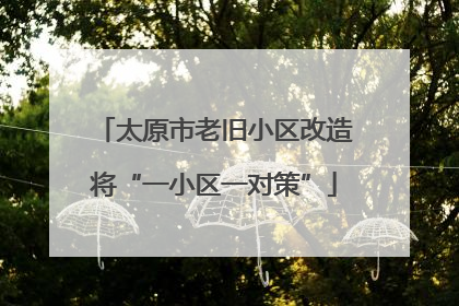 太原市老旧小区改造将“一小区一对策”
