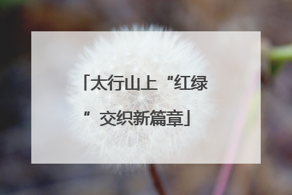 太行山上“红绿”交织新篇章