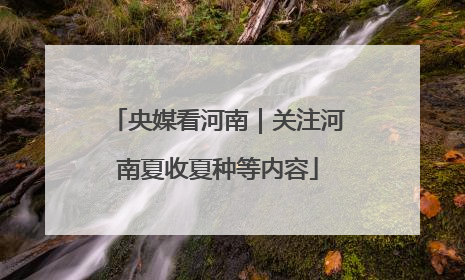 央媒看河南｜关注河南夏收夏种等内容