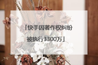 快手因著作权纠纷被执行3300万