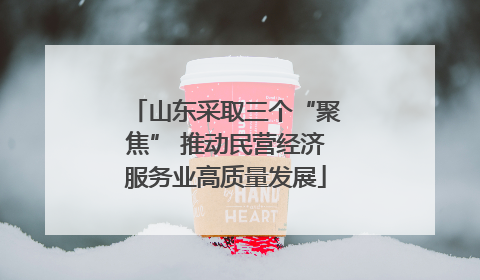 山东采取三个“聚焦” 推动民营经济服务业高质量发展
