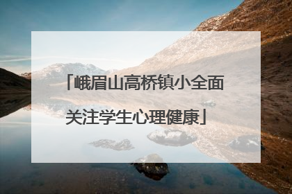 峨眉山高桥镇小全面关注学生心理健康