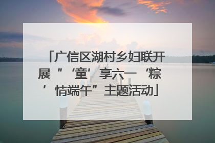 广信区湖村乡妇联开展“‘童’享六一‘粽’情端午”主题活动