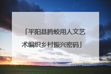 平阳县腾蛟用人文艺术编织乡村振兴密码