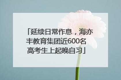 延续日常作息，海亦丰教育集团近600名高考生上起晚自习