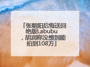 张朝阳后悔送回绝版Labubu，胡润称没想到能拍到108万