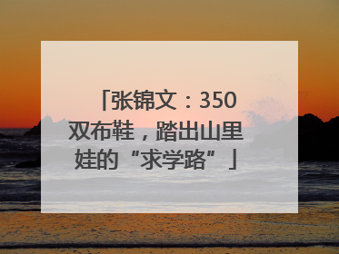 张锦文：350双布鞋，踏出山里娃的“求学路”