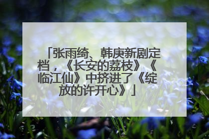 张雨绮、韩庚新剧定档，《长安的荔枝》《临江仙》中挤进了《绽放的许开心》