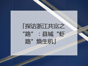 探访浙江共富之“路”：县城“虾路”焕生机