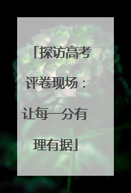 探访高考评卷现场：让每一分有理有据