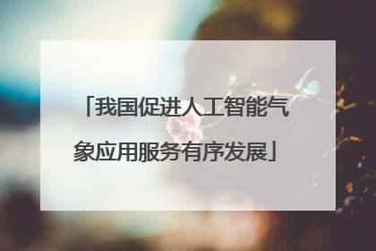 我国促进人工智能气象应用服务有序发展