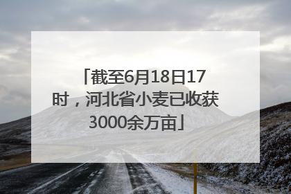 截至6月18日17时，河北省小麦已收获3000余万亩