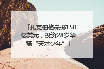 扎克伯格豪掷150亿美元，投资28岁华裔“天才少年”