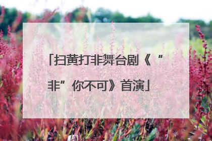 扫黄打非舞台剧《“非”你不可》首演