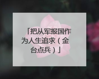 把从军报国作为人生追求（金台点兵）