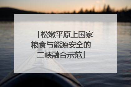 松嫩平原上国家粮食与能源安全的三峡融合示范