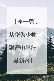 李一男：从华为少帅到锂电出行革新者