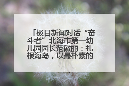 极目新闻对话“奋斗者”北海市第一幼儿园园长范徽丽：扎根海岛，以最朴素的爱践行教育的梦想