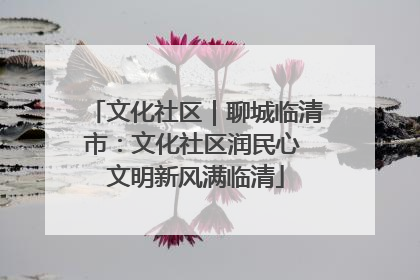 文化社区｜聊城临清市：文化社区润民心 文明新风满临清
